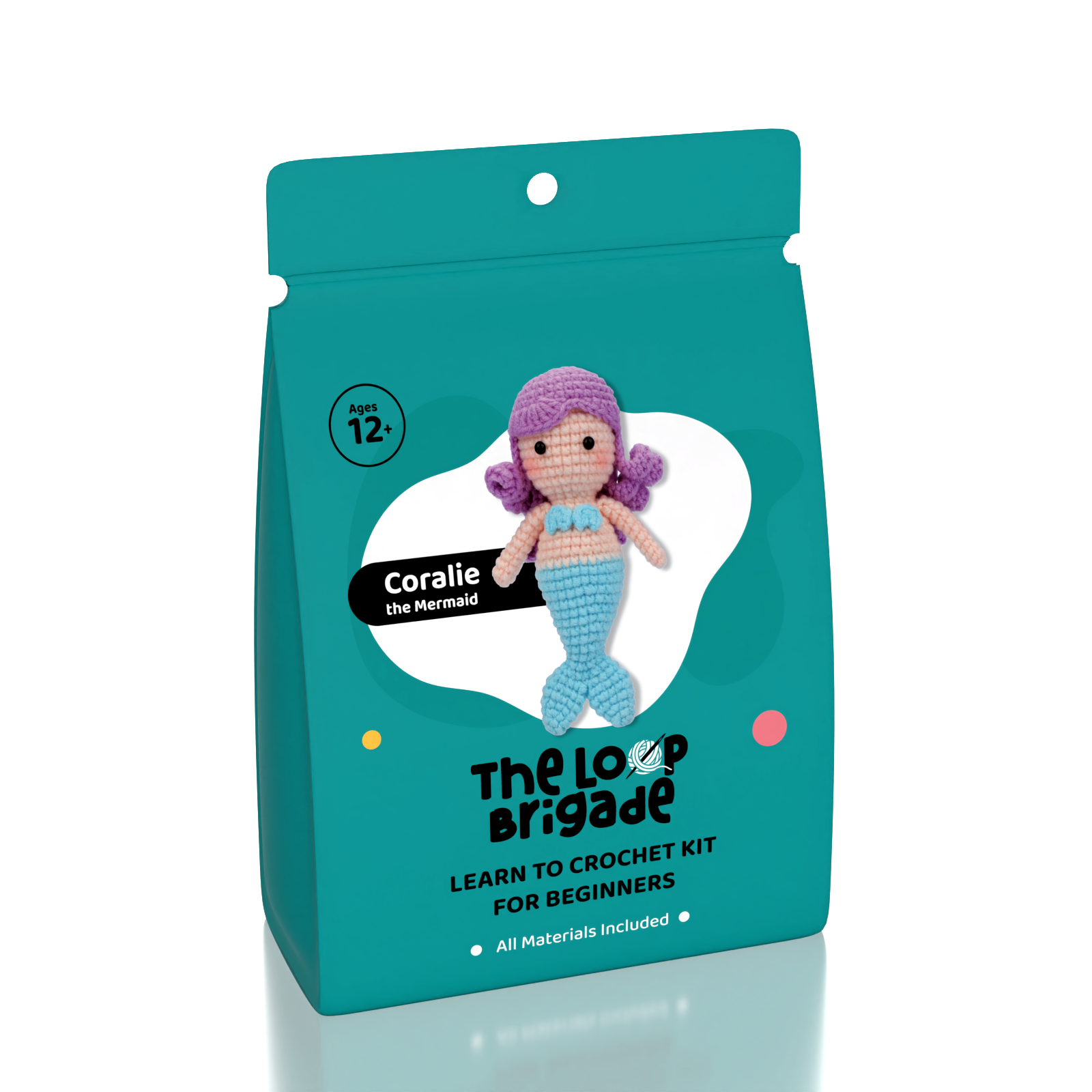 The LOOP Brigade: DIY Crochet Plush Toy Complete Kit For Beginners - Coralie the Mermaid