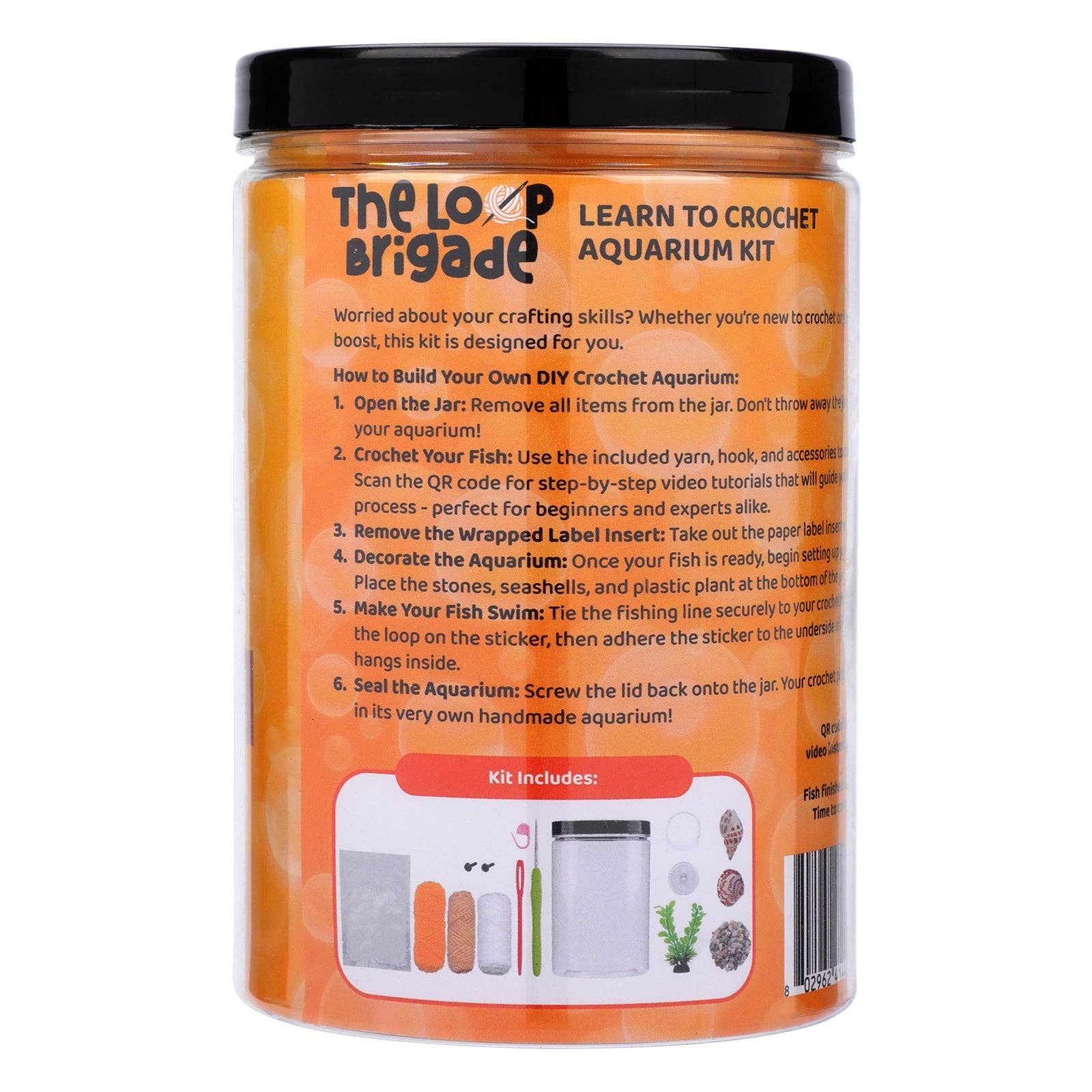 The LOOP Brigade: DIY Crochet Plush Toy Complete Kit For Beginners - Fish Aquarium