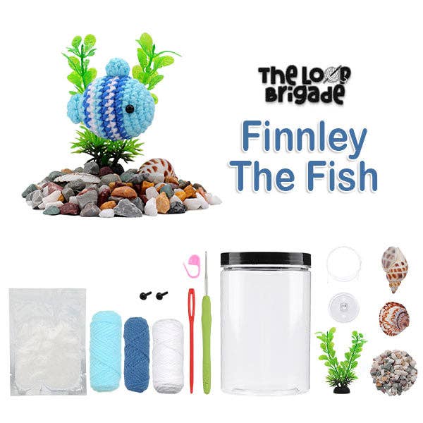 The LOOP Brigade: DIY Crochet Plush Toy Complete Kit For Beginners - Fish Aquarium