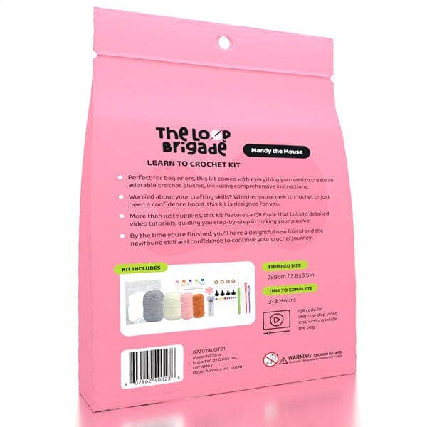 The LOOP Brigade: DIY Mini Crochet Plush Toy Complete Kit For Beginners - Mandy the Mouse