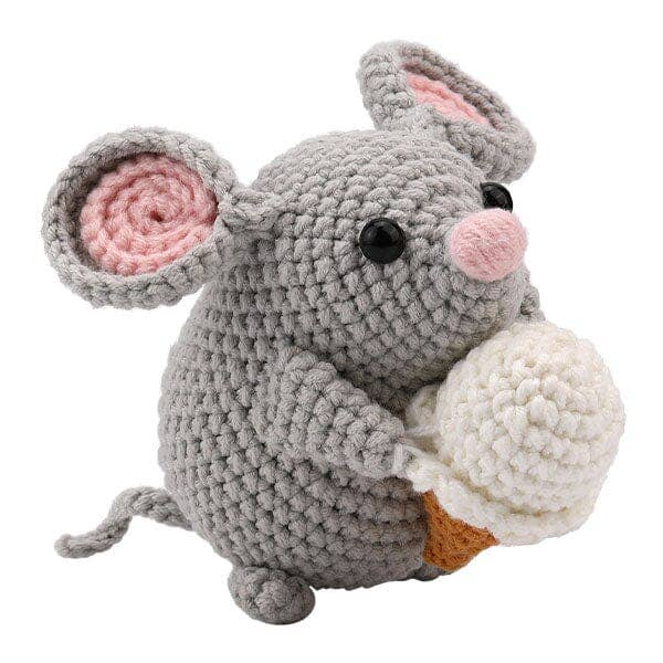 The LOOP Brigade: DIY Mini Crochet Plush Toy Complete Kit For Beginners - Mandy the Mouse