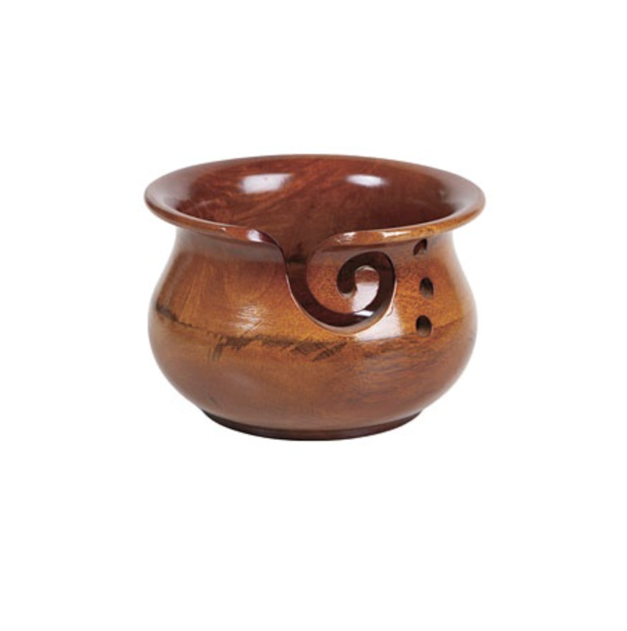 Yarn Bowl - Dark Brown Mango Wood
