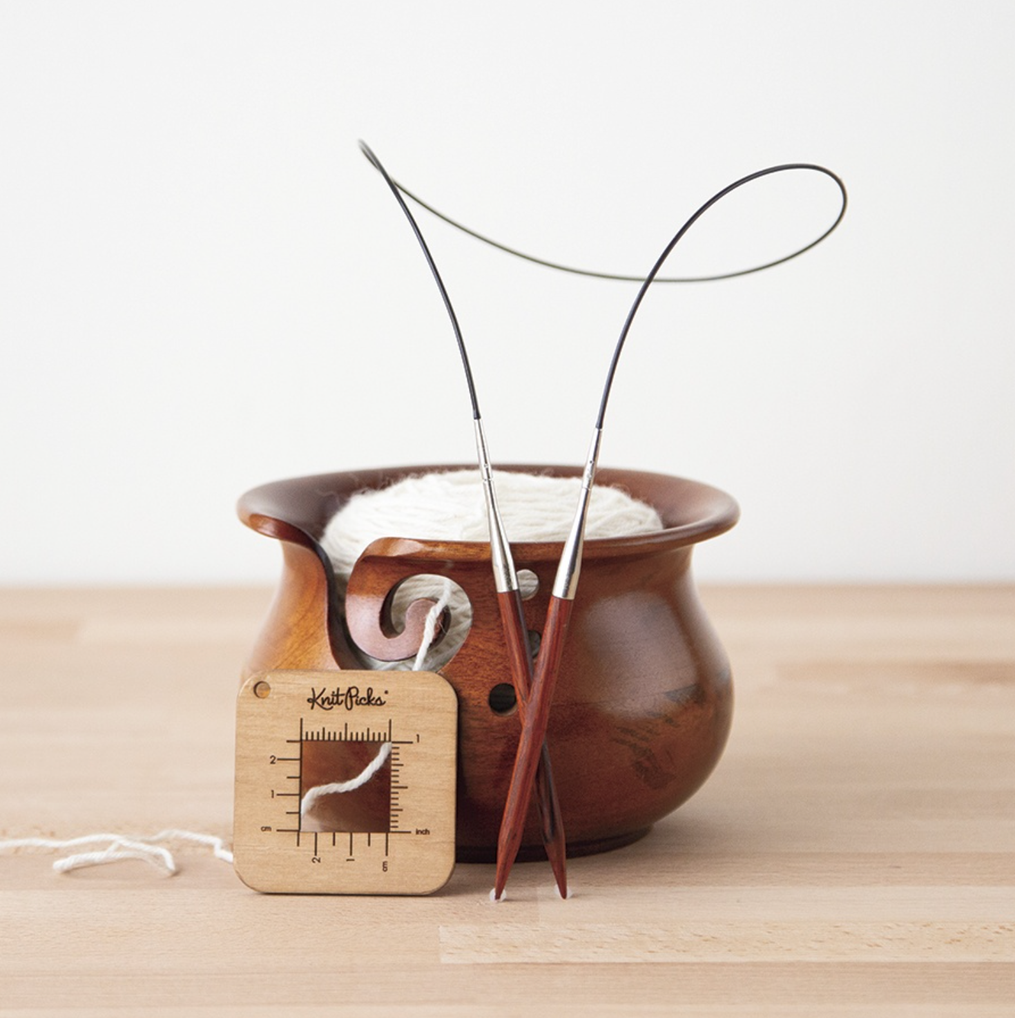 Yarn Bowl - Dark Brown Mango Wood