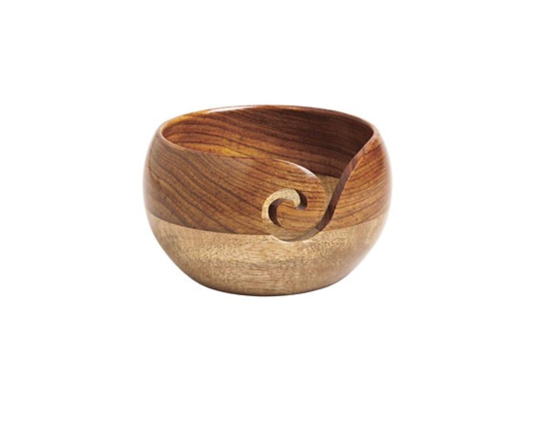 Yarn Bowl - Two Tone Rosewood/Mango Wood