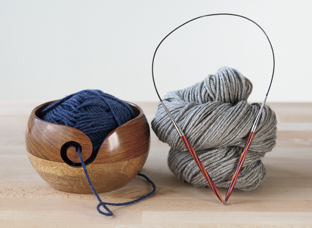 Yarn Bowl - Two Tone Rosewood/Mango Wood