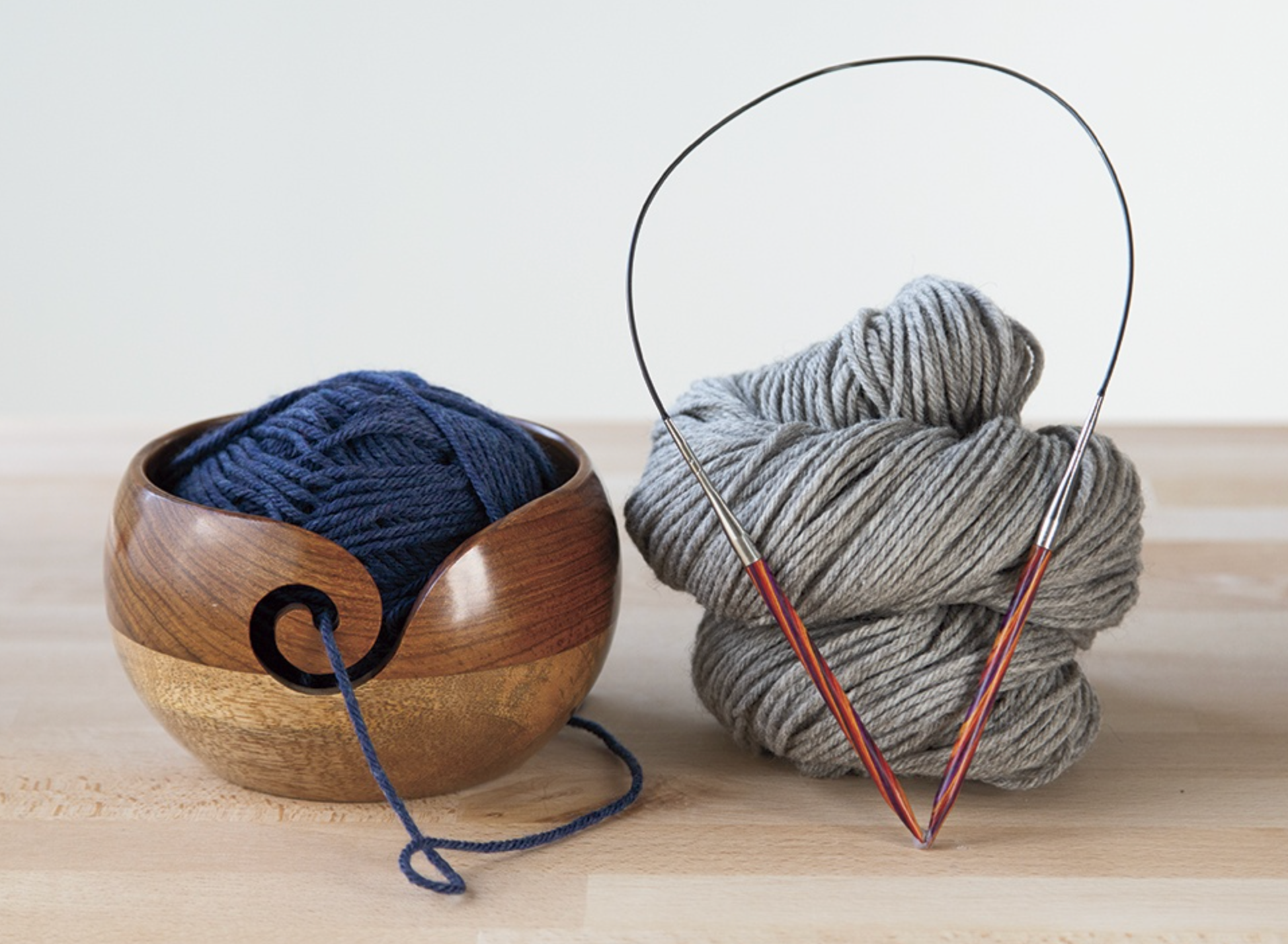 Yarn Bowl - Two Tone Rosewood/Mango Wood