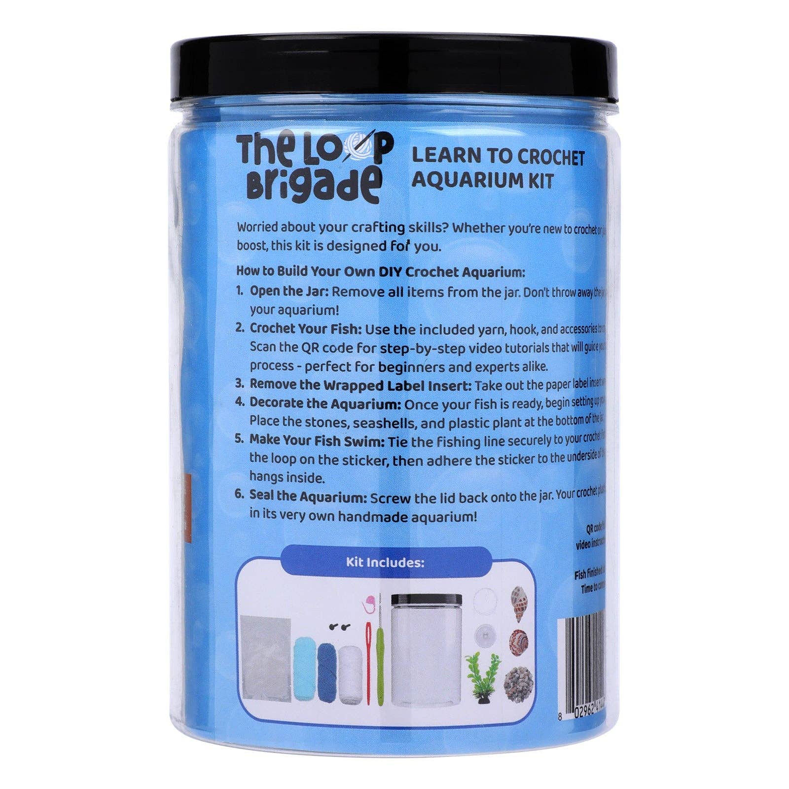 The LOOP Brigade: DIY Crochet Plush Toy Complete Kit For Beginners - Fish Aquarium