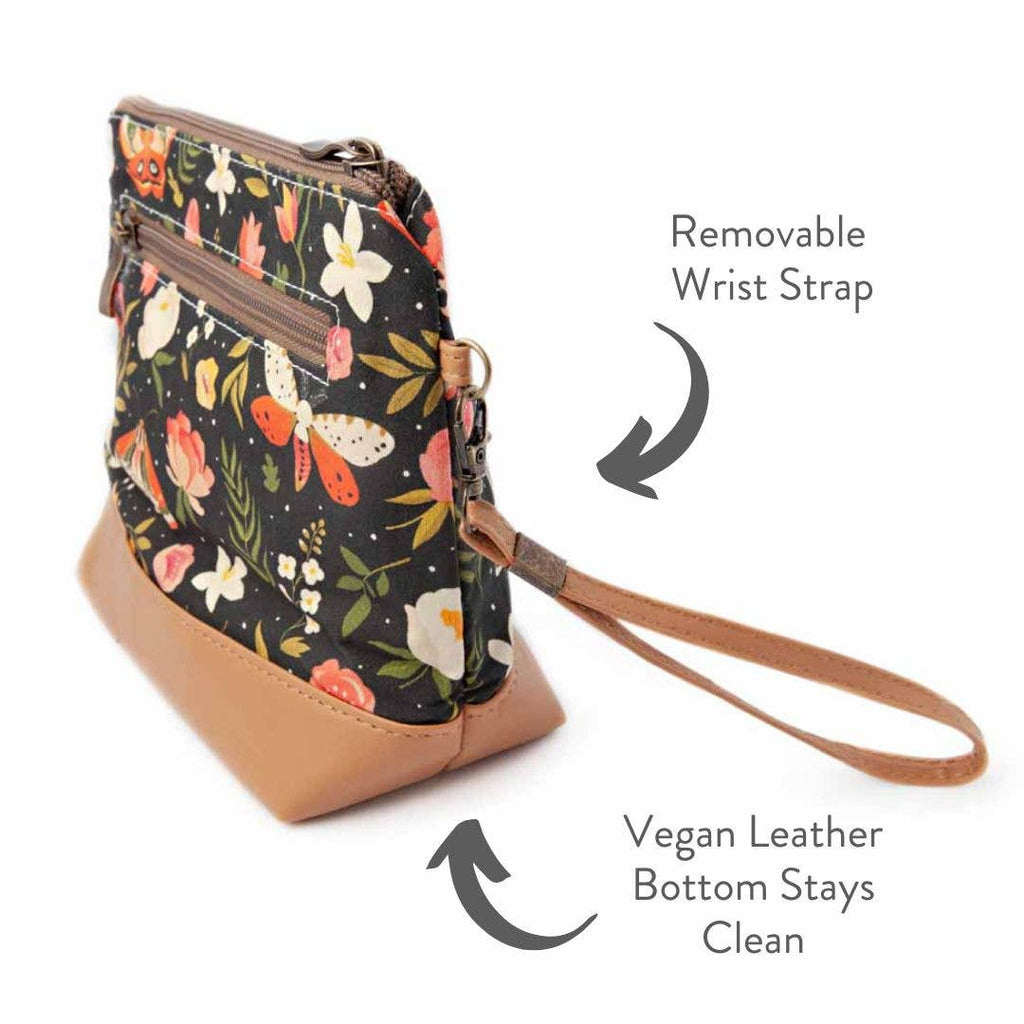 Mini Trini Bag – Small Zippered Sock Project Bag - Night Forest